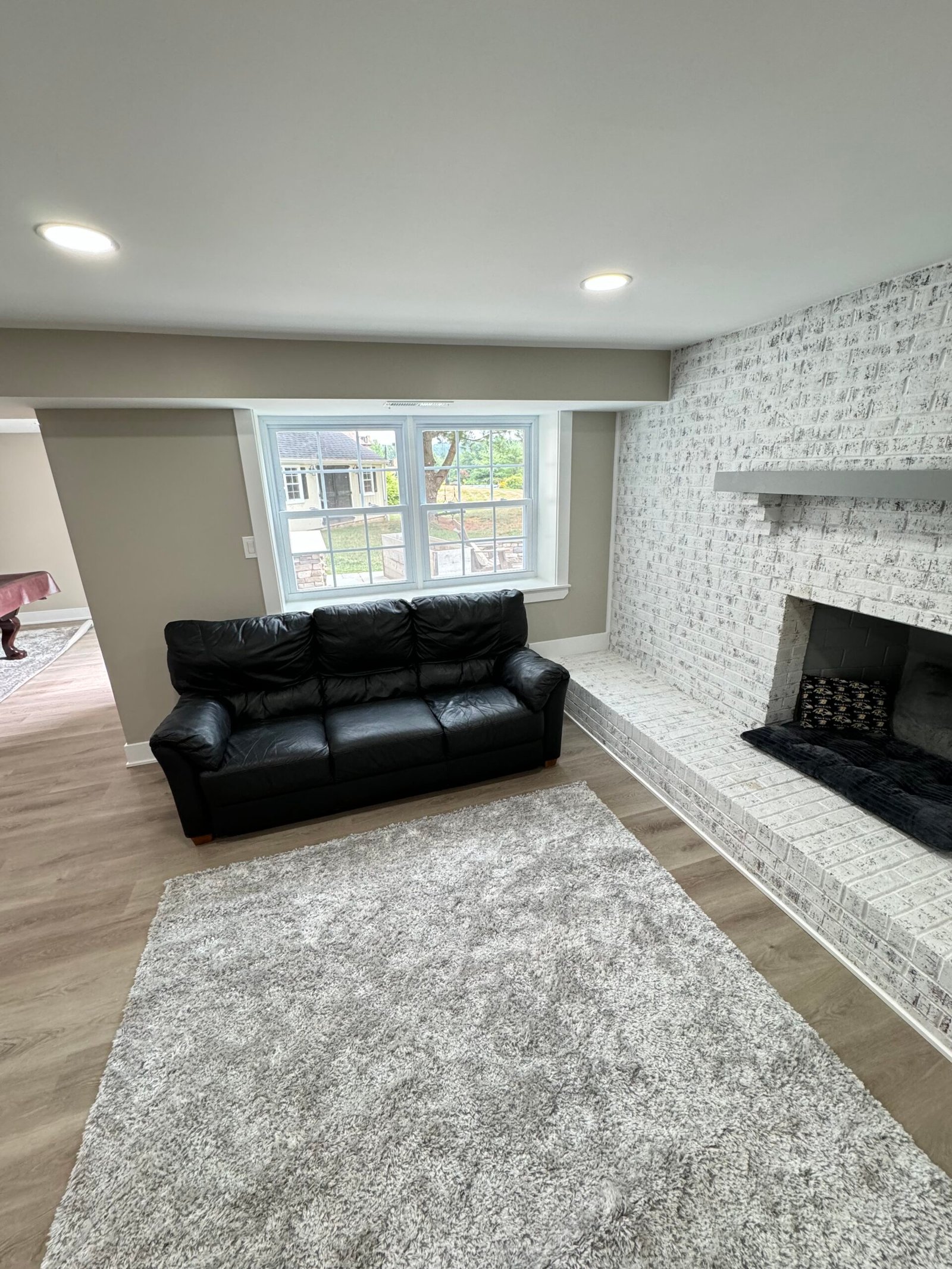 basement remodeling project after completion