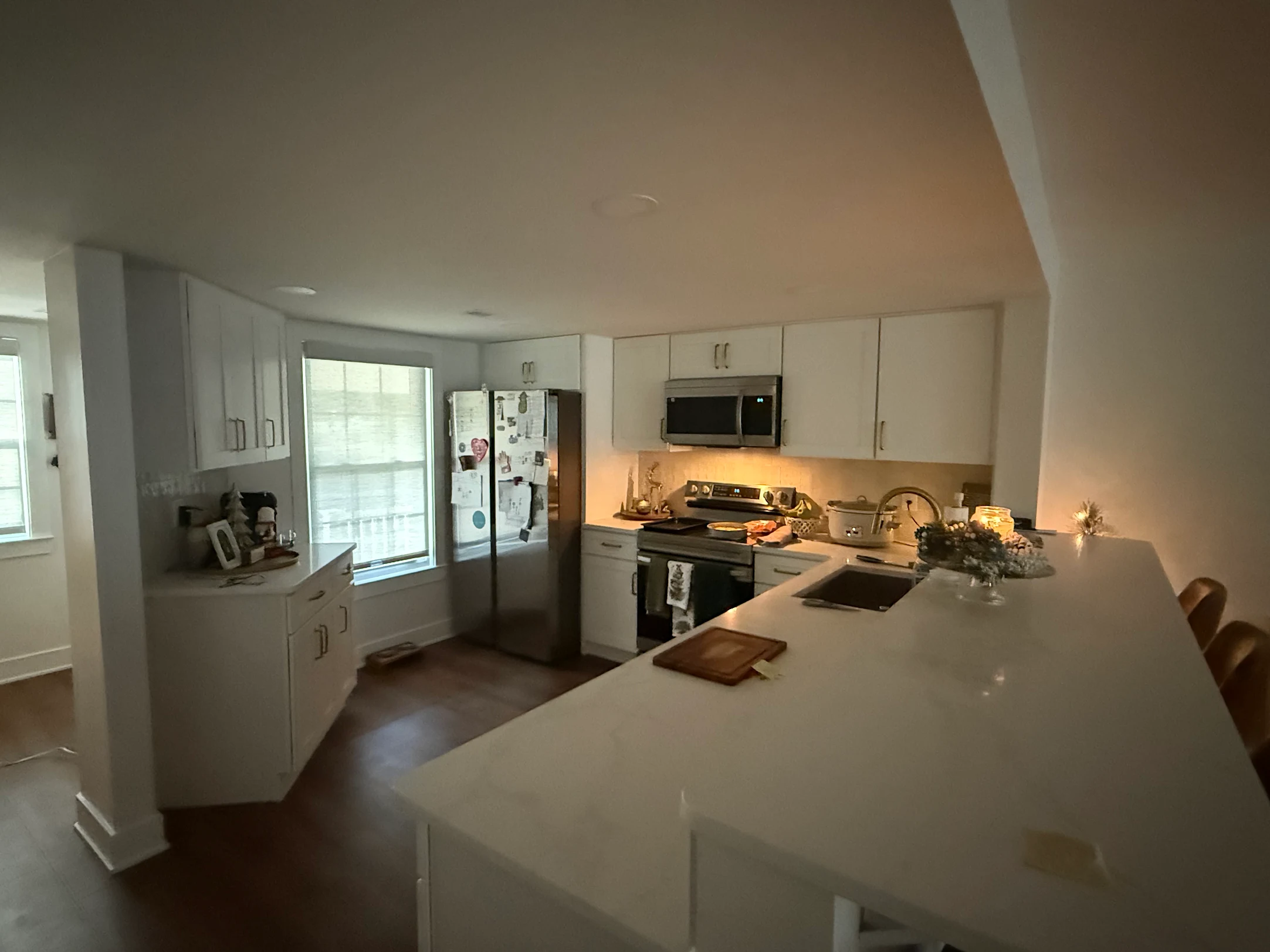 Modern kitchen with white cabinetry