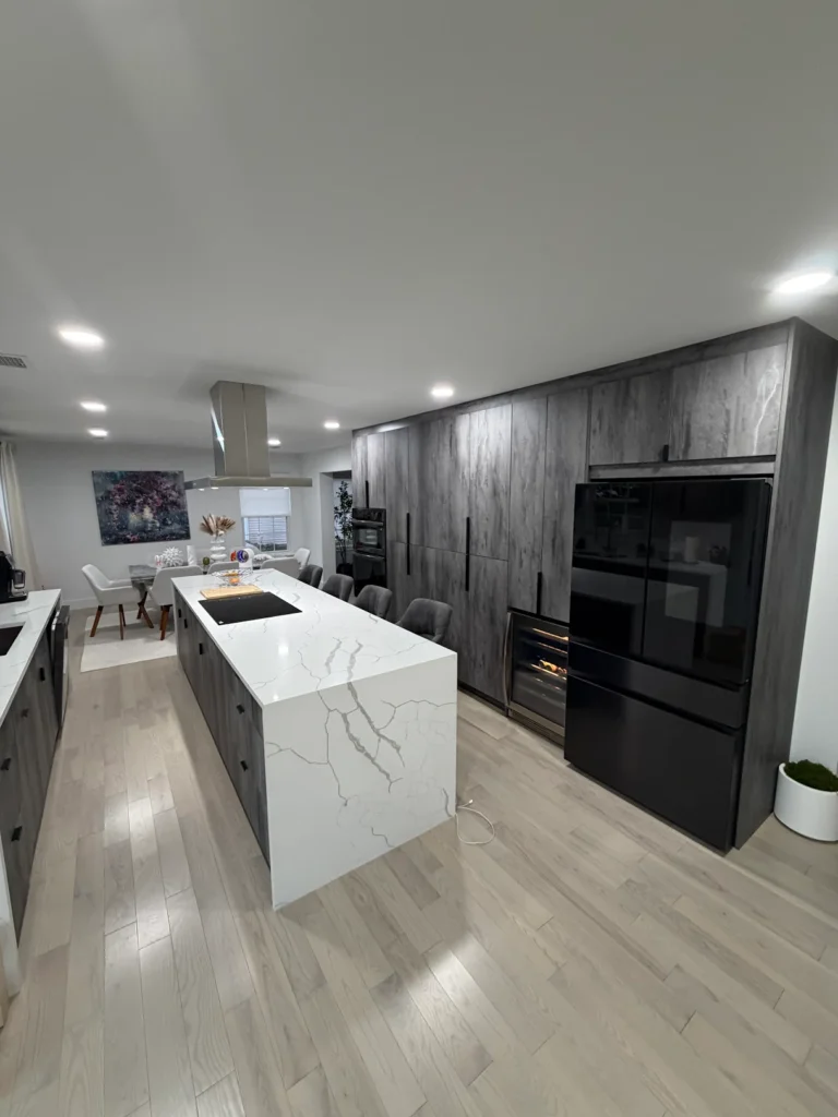 Modern kitchen with sleek design.