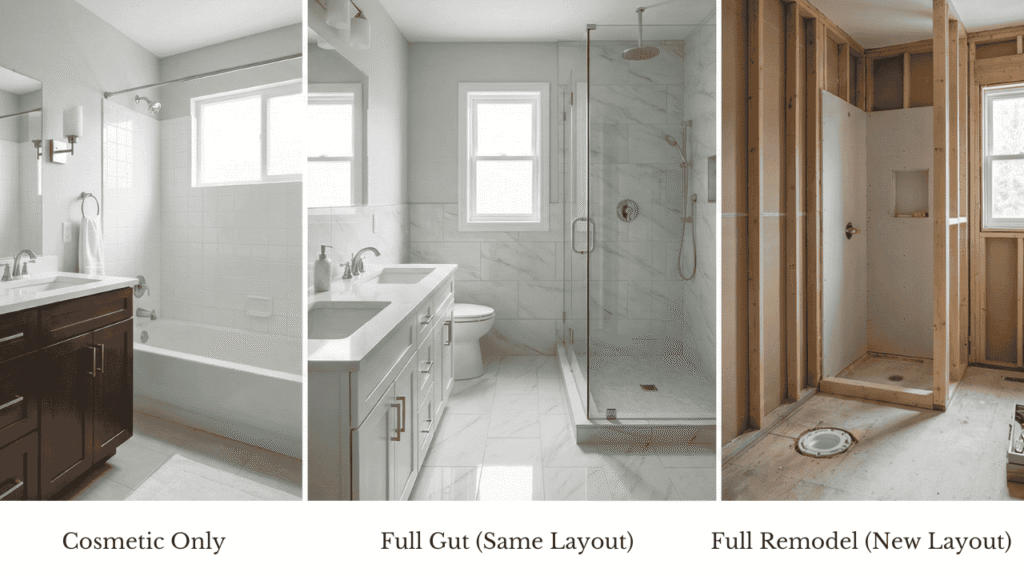 bathroom remodel structure options