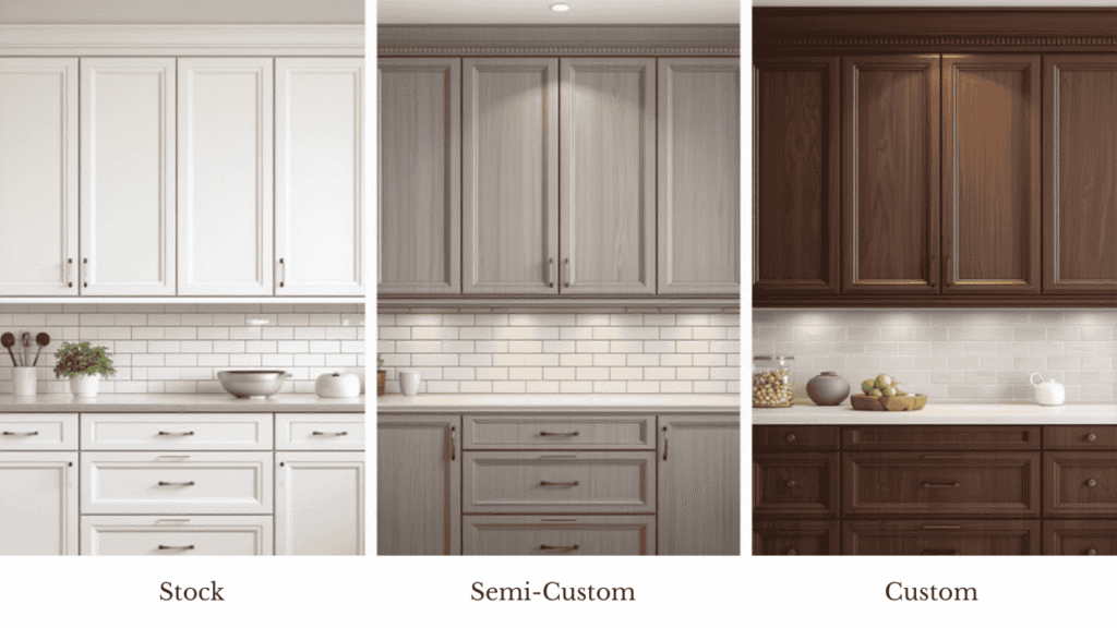 Three types of kitchen cabinet options