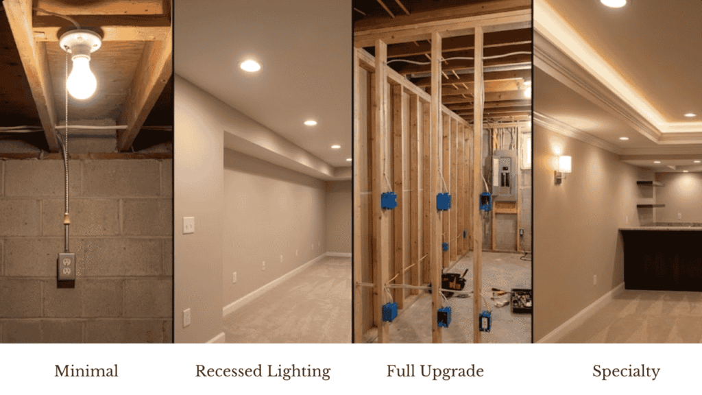four types of basement lighting options